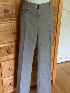 Women’s pants, size 10, white with grey stripes, cotton blend